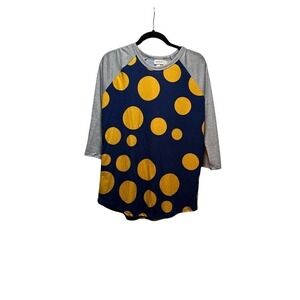 LuLaRoe Women’s Polka Dot 3/4 Sleeve Baseball Tee Size L Pre-Owned